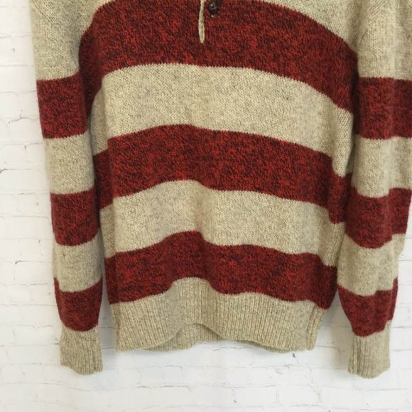 Vintage BOG SPORT Wool Henley Sweater Striped Grandpa Style MEN'S Sz XL NEW - Picture 4 of 9